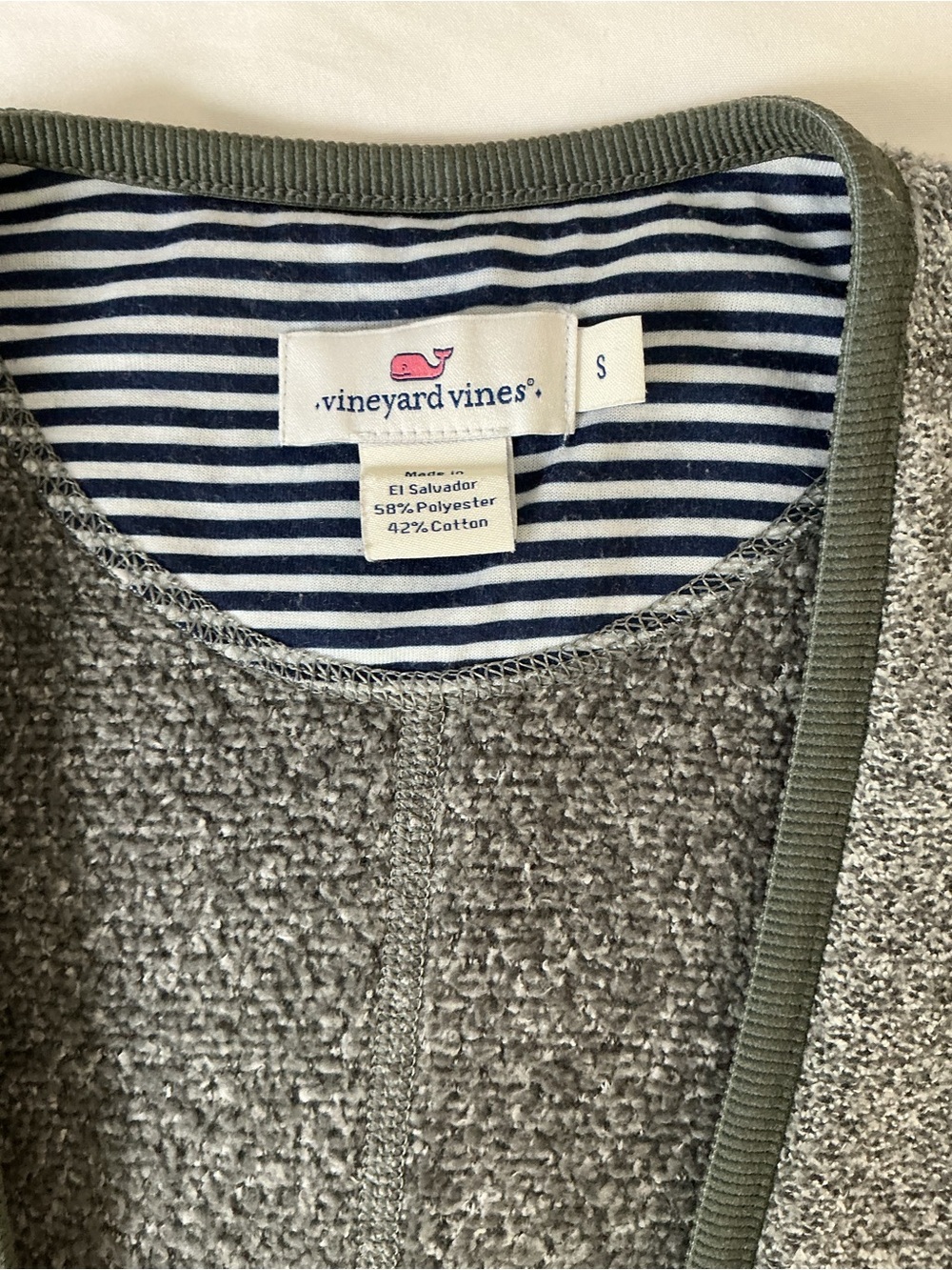 Vineyard Vines Gray Open Front Cardigan Size S | Soft Knit Layer - Picture 5 of 7